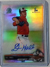 D.L. HALL 2017 BOWMAN CHROME REFRACTOR AUTO AUTOGRAPH /499 RC