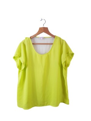 Simply Be Damen Kurzarm Grün Basic Tunika T-Shirt Oberteil Größe 20 UK Regular 