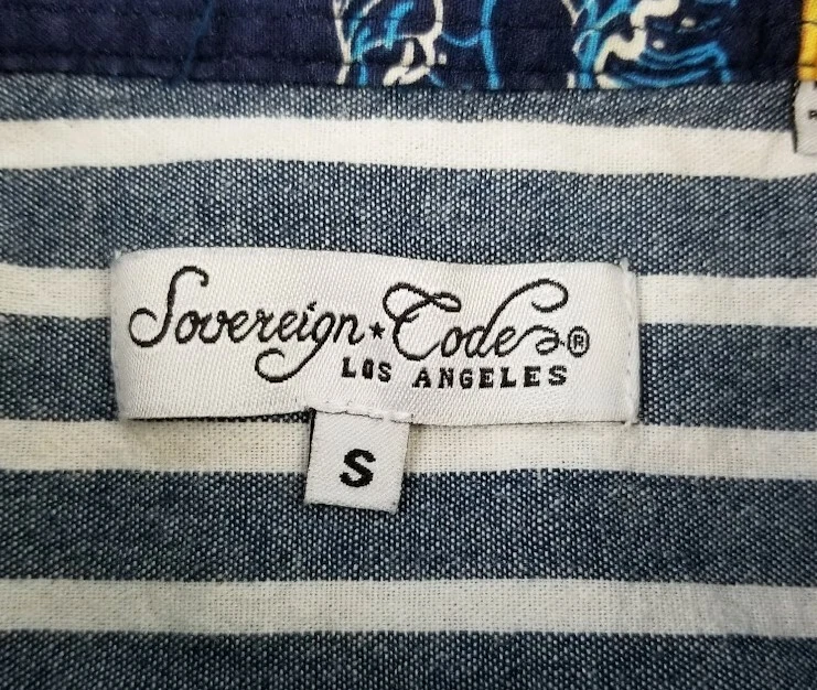 Sovereign Code Button Up Shirt Mens Small Flower Short Sleeve Tropical Surf Camp - Image 4 of 4