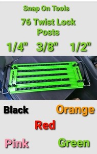 SNAP ON 1/4,3/8,1/2 SAE & METRIC Socket Organizer Holder Tray 76 POSTS ...