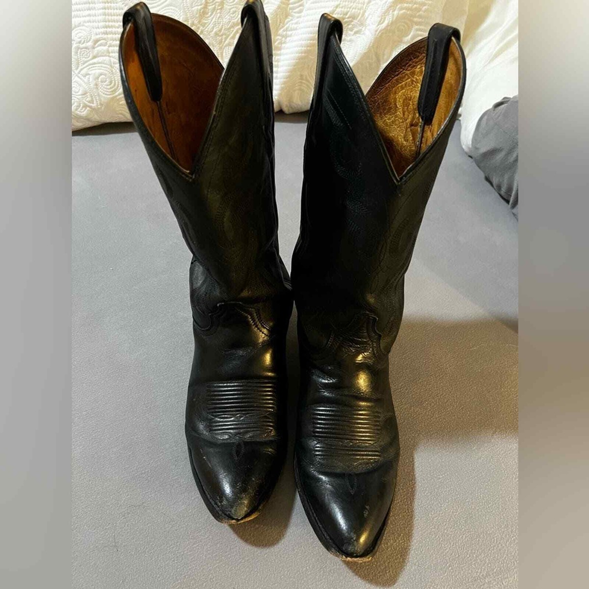 Vintage Resistol Ranch men\'s leather western boot size 9 black leather Vintage Resistol Ranch men main image 2