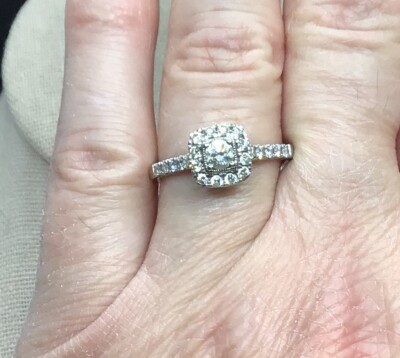 14K Weißgold Diamantring Gr. 8,5 1/2CT TDW JJ323