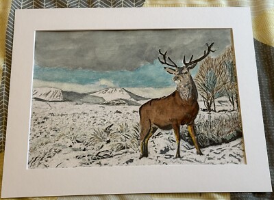 Mark Leary Art Aquarellmalerei Hirsch wird für den Tag undercover gehen