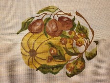 Vintage CS547 Brunswick Needlepoint Screen Stamped Canvas Fruit Unused