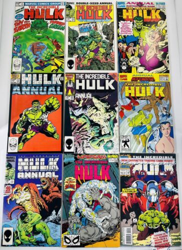 LOT OF 9 HULK ANNUALS #11-19 FULL RUN MARVEL 1982-1993 MANTLO DAVID  VF/NM TO NM - Picture 1 of 2