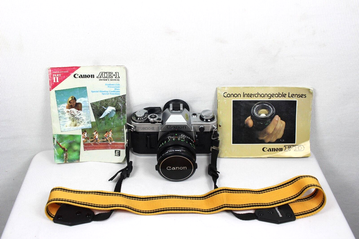 CANON AE-1 35mm FILM CAMERA W/CANON FD 50mm 1:1.8 -LENS FOR PARTS