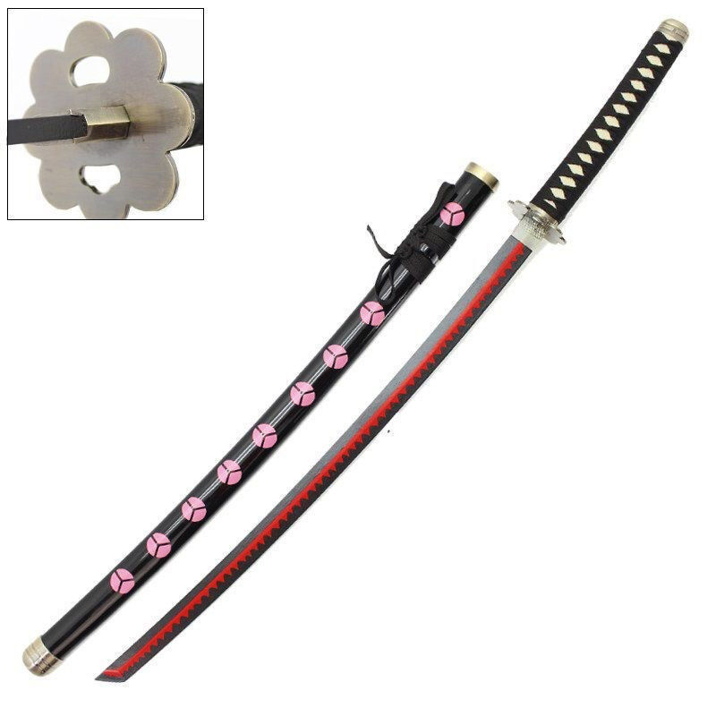 One Piece Sword Shusui Roronoa Zoro&#039;s Katana RED Hamon 3 Swordsman Pirate Anime |