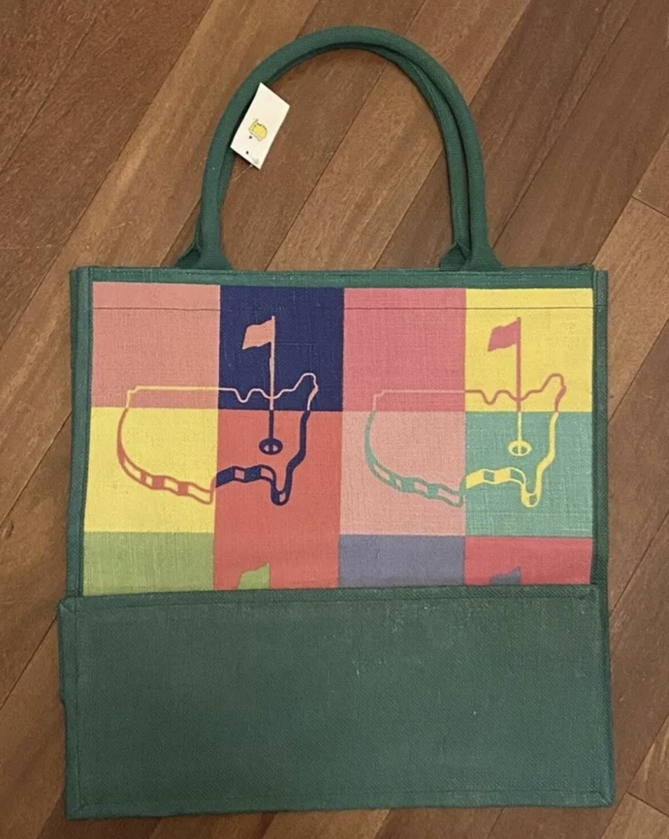 2025 Masters Pink & Green Jute Beach Bag Augusta National
