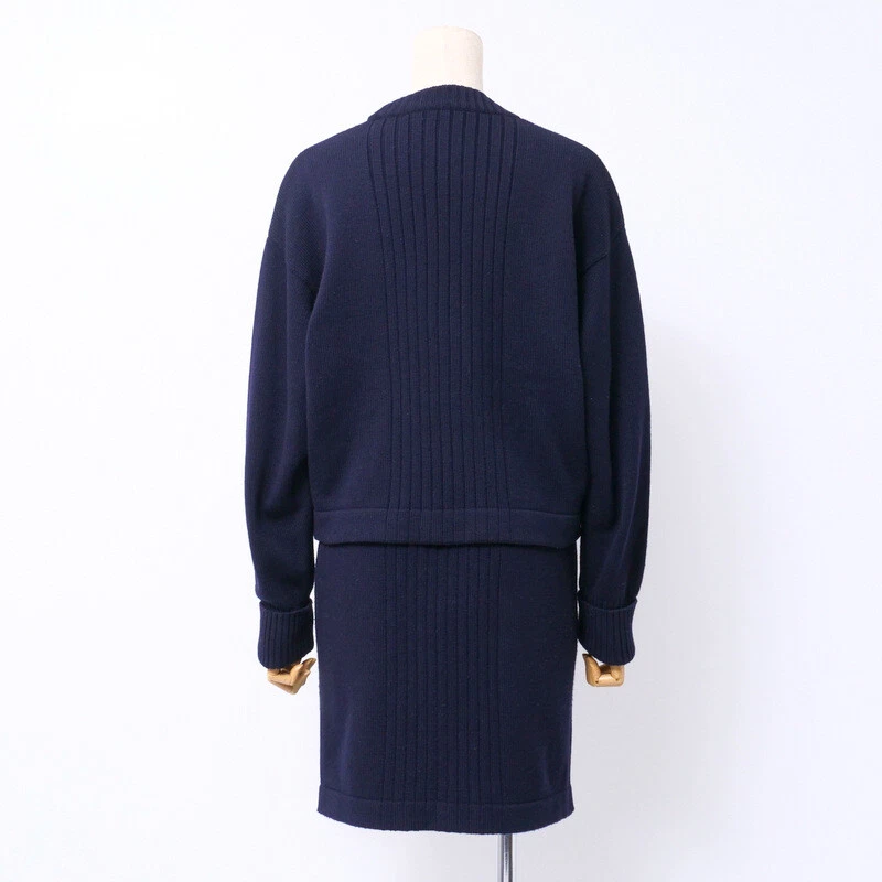 CHANEL Vintage Gonna Setup Taglia 3838 Maglia Cardigan Maglia Gonna Attaccata COCO...