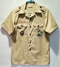 Official Boy Scouts of America Khaki Short-Sleeve Uniform Shirt Youth Size 16