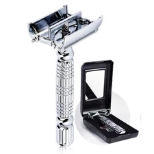 BAILI Butterfly Open TTO Double Edge Metal Safety Razor Wet Shaving Kit for... 