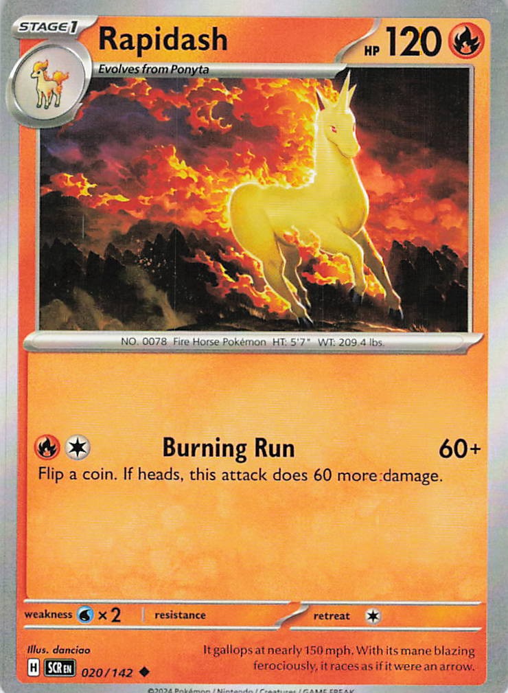 Rapidash 020/142 Uncommon Stellar Crown Pokemon Near Mint
