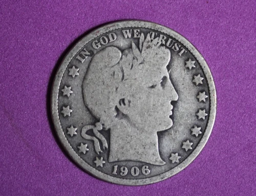 1906- Barber Half Dollar Silver #P33040