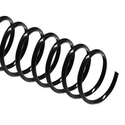 50 Pack Plastic Binding Coils 25mm 1 41 Pitch Black 215 Sheet Capacity