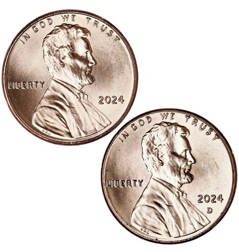 2024 P&D Lincoln Shield Cent Uncirculated US Mint 2 Coin Set! !!!!
