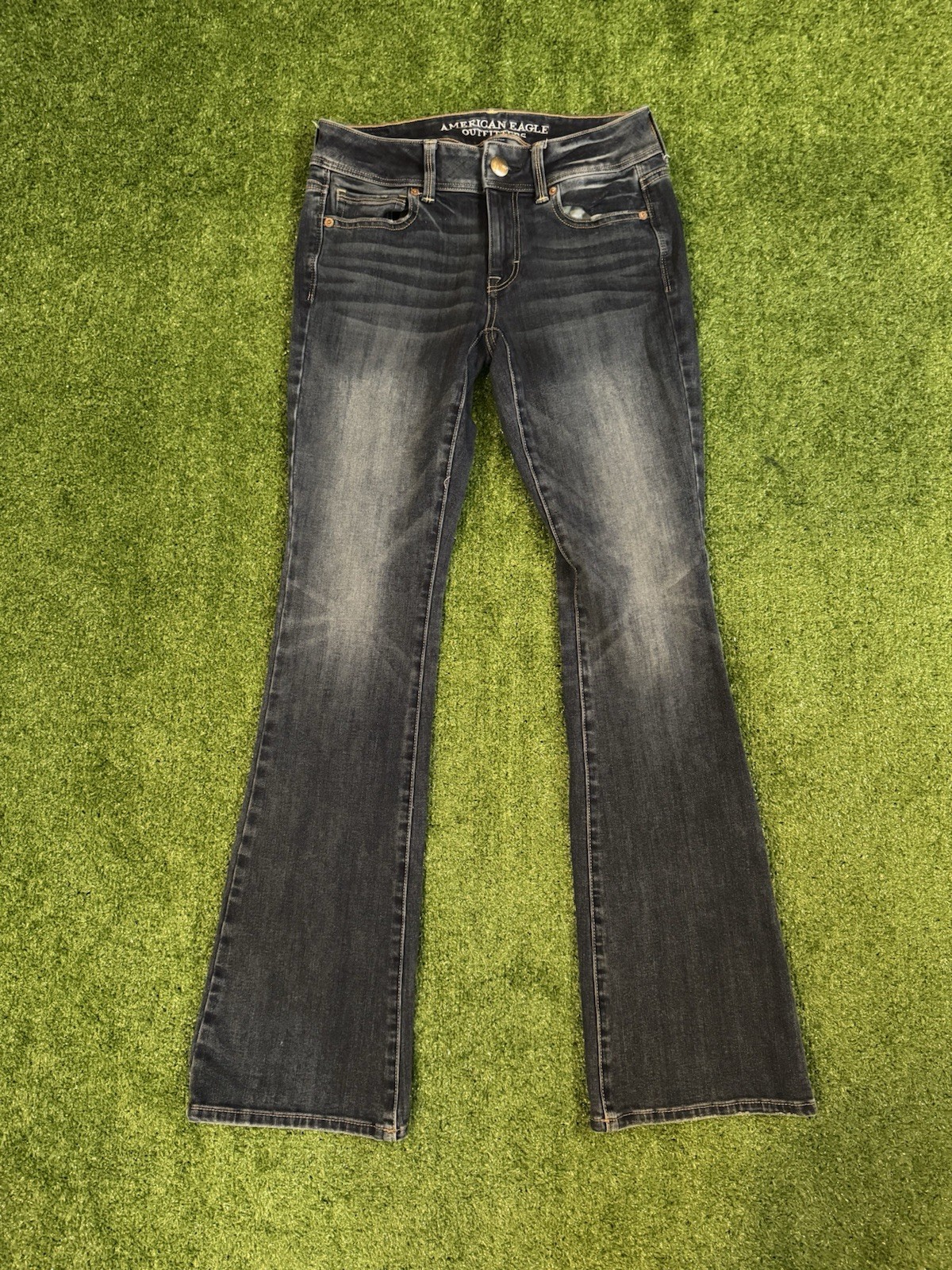 American Eagle Super Stretch Skinny Kick Boot Cut Denim Jeans Women's 2 Reg