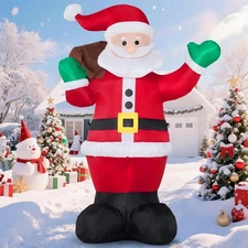 6Ft Christmas Inflatable Santa Claus With LED Light Blow Up Outdoor Yard Decor