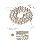 16 Inch Choker Set ROUND 9-10mm White Pearl Necklace Earrings Set Cultured — photo 4