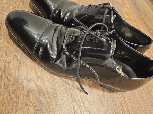 Crockett & Jones 'CHATHAM' Black Cap Toe Mens Leather Dress Shoes Oxford 11.5 - Afbeelding 3 van 24