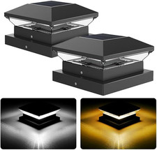 Solar Post Lights, Solar Garden Lights Warm White & Cool White Fence Post Light,