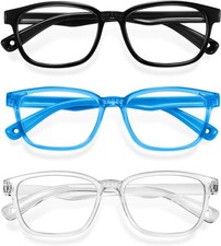 Blue Light Glasses for Kids 3 Pack Anti Glare  Eye Strain Glasses Computer Tv P