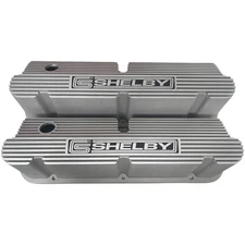 Ford SMALL BLOCK 351W CS Shelby Logo Tall Valve Covers, Bead Blast - Ansen USA