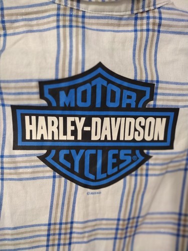 Harley-Davidson Little Girls' Big Logo Long Sleeve Toddler Plaid Shirt - Picture 5 of 8
