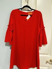 NWT Patricia Luca Large Red Shift Dress Resort Wear