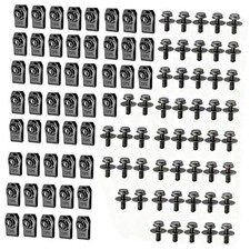 100 PCS 6MM Engine Under Cover Body Bolts  U-Nut Clips, Splash Shield Black