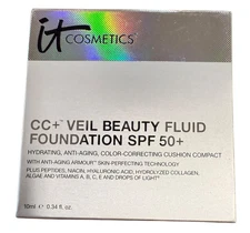 IT COSMETICS CC+ VEIL FLUID FOUNDATION SPF 50+ MEDIUM 0.34 OZ NEW IN BOX