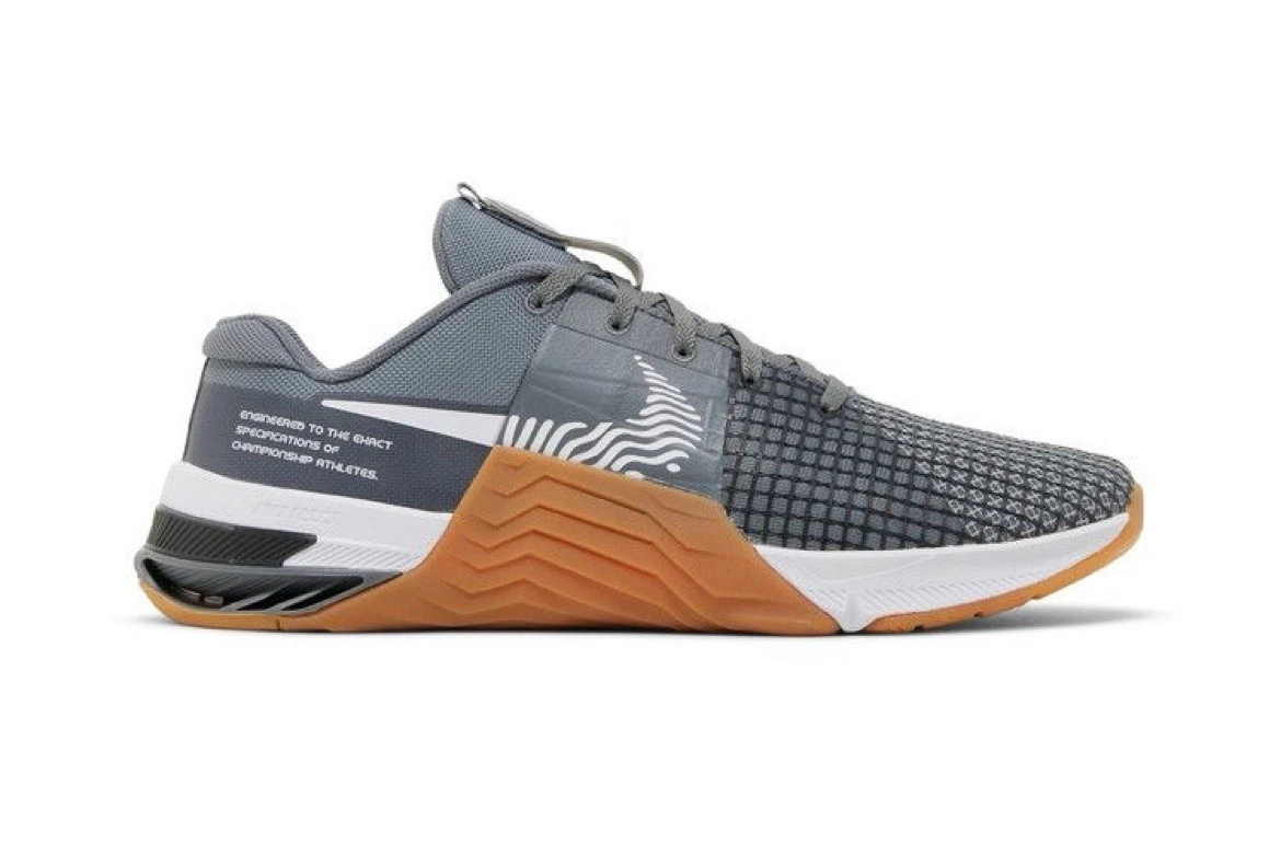 Size 14-Men’s Nike Metcon 8 Smoke Grey White Gum Training Shoes DO9328-002 NEW
