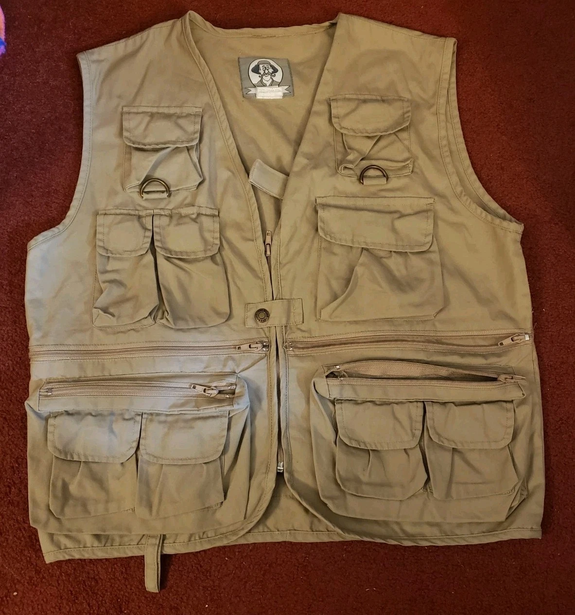Uncle Milty Multi-Pocket Fishing Hunting Shooting Vest Khaki Mens Size Large EUC