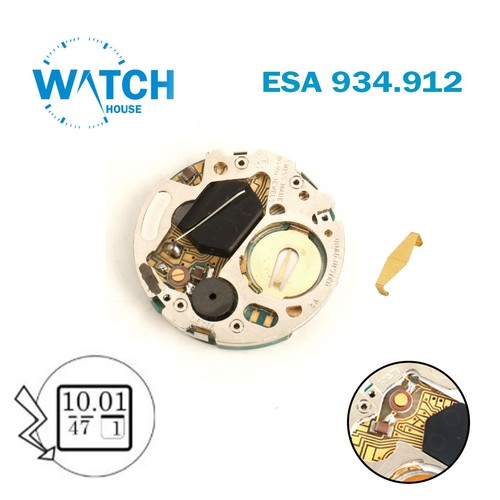 Módulo de movimiento de reloj digital LED de cuarzo suizo ESA 934.912 - 0 joyas, alarma LCD - Imagen 1 de 3