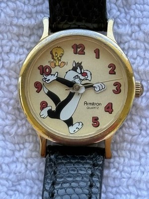 Vintage 19889 Warner Bros  Sylvester And Tweety Bird  Wrist Watch By Armitron
