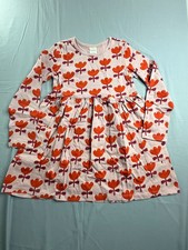 Hanna Andersson Girls Dress 130 cm US 8 Bold Flowers on Powdered Rose Knit NWT