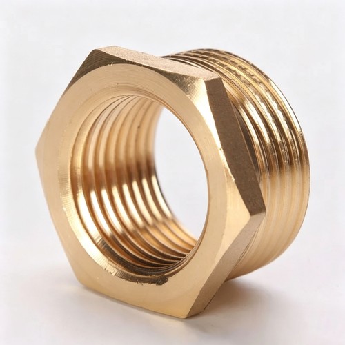 2Pack 1" Male x 3/4" Female NPT Hex Reducer Bushing, Brass Pipe Adapter Fitting