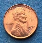 1937-D Lincoln Wheat Penny Cent  BU (Red)-c