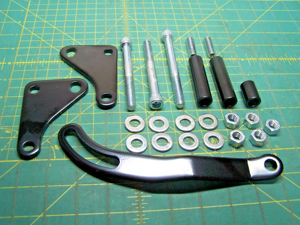 Bomba de dirección asistida (estilo Saginaw) soporte de montaje para bloque pequeño Chevy NEGRO Foto 2 de 4