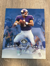 Warren Moon Signed Vikings NFL Football Photo 8x10