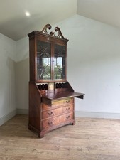 Vintage chippendale style bureau bookcase