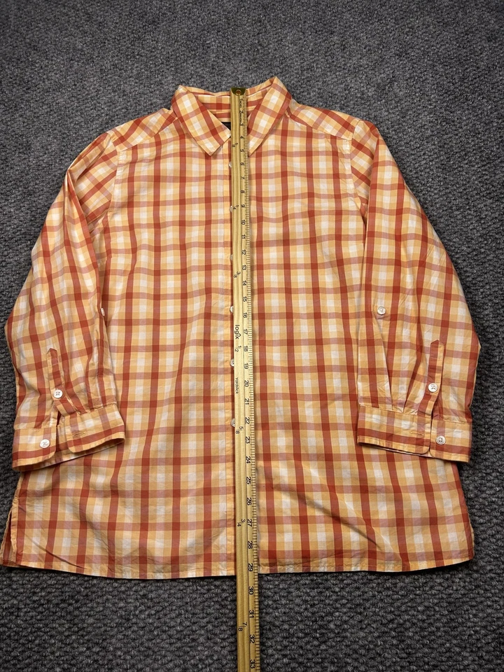 Pendleton Shirt Mens Tall Large Orange Yellow Plaid Long Sleeve Button Down - Image 3 of 4