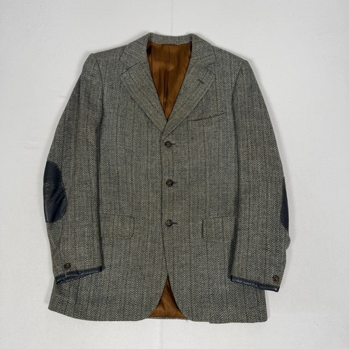 Aquascutum, Aquascutum Tweed Blazer Jacket Herringbone Vintage 90s Made In England 38R