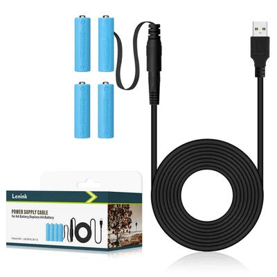 AIWEI DIRECT EU AA Battery Eliminator,Lenink Replace 4 AA Batteries Power Supply with USB to DC
