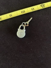 Vintage Miniature Keyed Bison Padlock With Key Made In USA