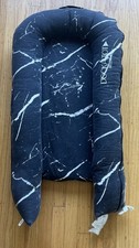 Dock A Tot Deluxe Plus Baby Lounger for 0-8 Months Black Marble with Cover