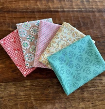 5 Fat Quarter Bundle Riley Blake "Stitch" Lori Holt Quilt Cotton