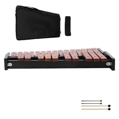 Uimoso Glockenspiel Xylophon 25 Töne Holz Percussion-Instrument mit 4 Schlägeln
