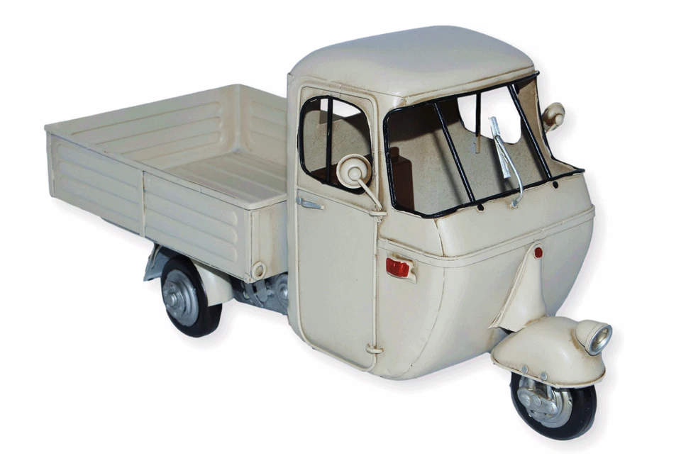 Modèle En Tôle Roller Ancien Marque Vespa Scooter Tricycle Modèle Ape L 33 Cm - Photo 2/4