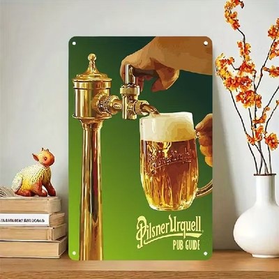 Blechschild Pilsner Urquell Pub Guide Bier Werbung Vintage Metallschild TEL4171