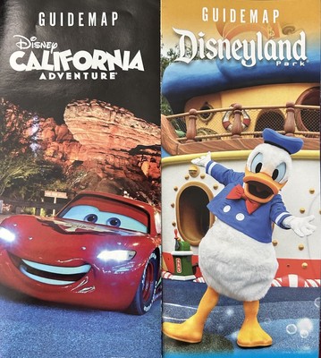 Disneyland DCA Park Guidemap Donald Duck Lightning McQueen Carsland 2025 Map